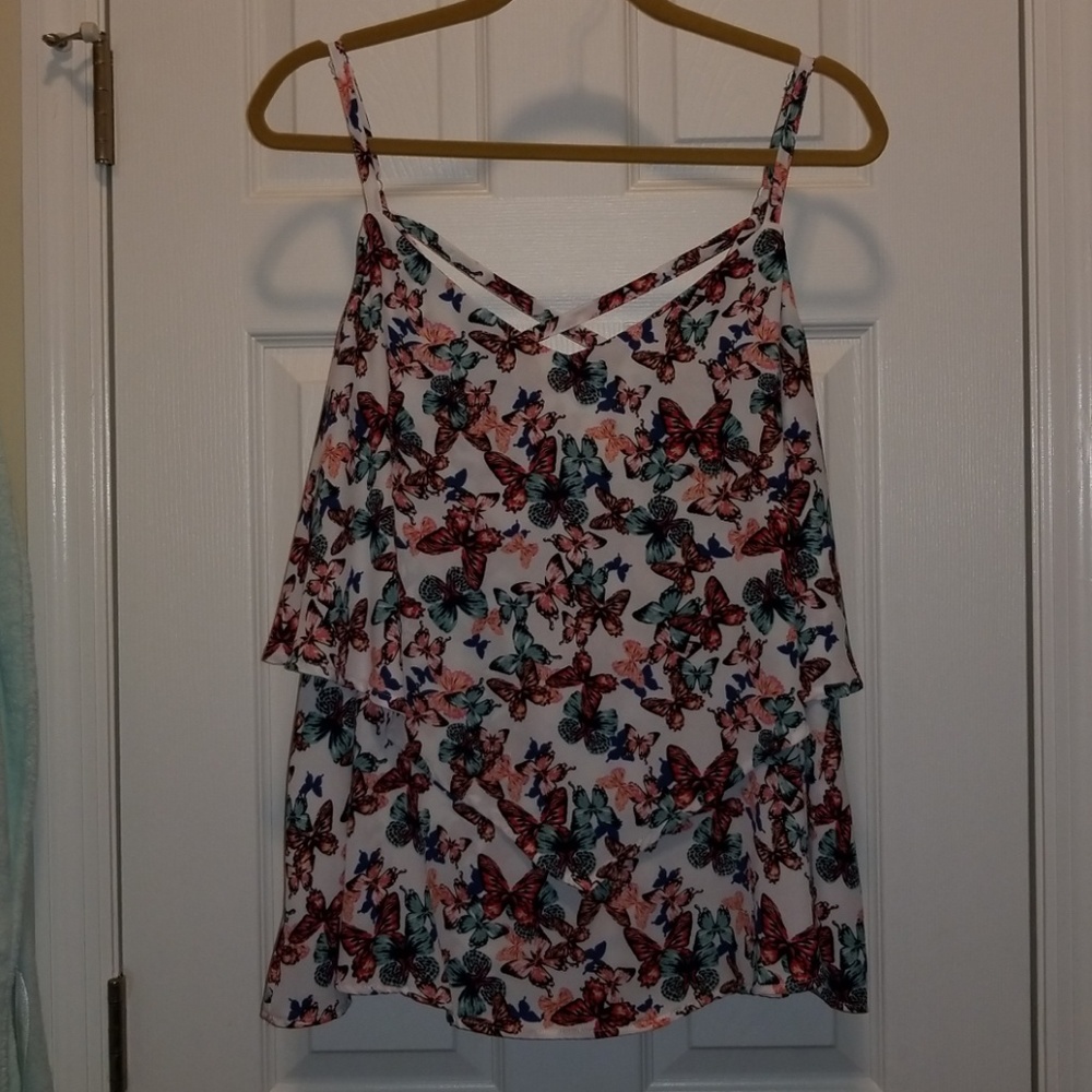 Torrid Size 1 butterfly adjustable tank top